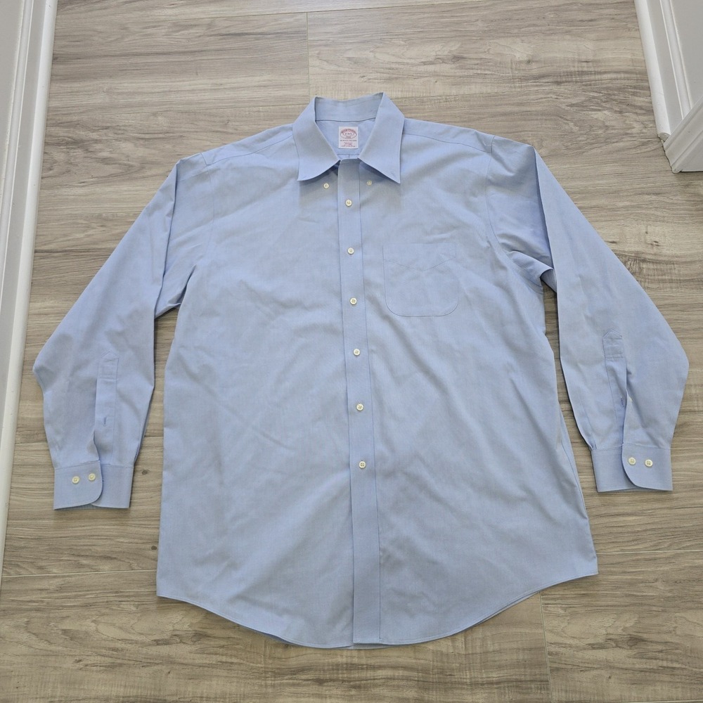 Brooks Brothers 346 Button Shirt Mens Blue 17 4/5 XL